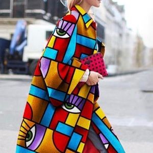 Fashion Color Printed Coat